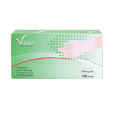 Găng Tay Không Bột VGlove Size XS Hàng Công Ty